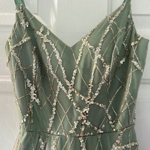 Mint color prom dress